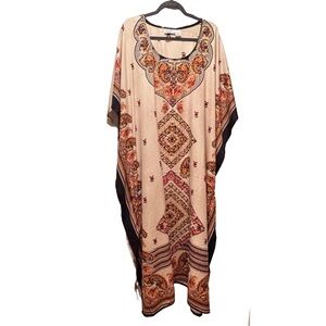 Sante Classics Vintage Caftan Kaftan Coverup Lounge Maxi Dress One Size OS